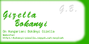 gizella bokanyi business card